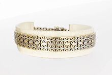Gevlochten 14 Karaat witgouden armband - 19 cm