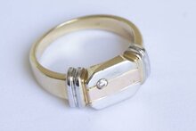 14 Karaat gouden Statementring met Zirkonia - 19,4 mm