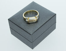 14 Karaat gouden Statementring met Zirkonia - 19,4 mm