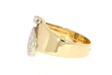 18 Karaat geelgouden Ring gezet met Diamant (0.11 crt)