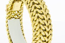 18 Karaat gouden dubbele Gourmet armband - 20,3 cm
