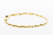 14 Karaat gouden Staafjes armband met Granaat - 19,5 cm