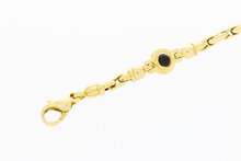 14 Karaat gouden Staafjes armband met Granaat - 19,5 cm