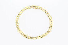 14 Karaat gouden gewalste Gourmet schakelarmband-22,7 cm
