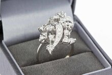 18 Karaat gouden dames ring met Diamant - 17,2 mm