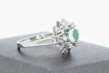 14 Karaat gouden Smaragd ring met Saffier - 17,4 mm