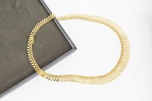 14 karaat gouden zigzag Collier - 43,5 cm