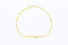 18 Karaat gouden armbandje Valkoog met Naamplaat  - 15,5 cm