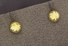 14 Karaat geel gouden bol oorstekers - 4,7 mm
