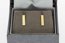 14 Karaat gouden diamant Oorstekers - 10  mm