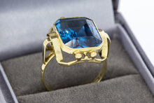 Vintage Aquamarijn ring 14 Karaat goud - 19 mm