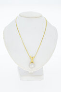 18 Karaat bicolor gouden diamant hanger