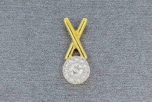 18 Karaat bicolor gouden diamant hanger