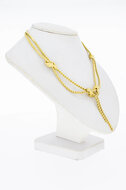 14 Karaat geel gouden dubbele Knoop Collier - 42 cm