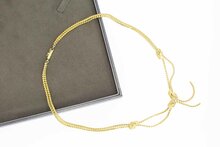 14 Karaat geel gouden dubbele Knoop Collier - 42 cm