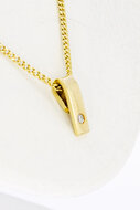 14 Karaat geel gouden Diamant hanger/ glijder