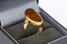 14 Karaat gouden Vintage Barnsteen ring - 16,1 mm 