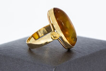 14 Karaat gouden Vintage Barnsteen ring - 16,1 mm 