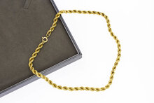 14 Karaat gouden oplopend gevlochten Koord Collier - 42,4 cm