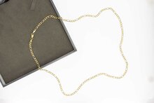 Bicolor Figaro ketting 14 Karaat goud - 63.4 cm