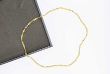 Getordeerde 14 karaat gouden Gourmet ketting - 51,1 cm