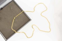 14 Karaat gouden gewalste Gourmet ketting-76,5 cm