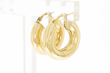 Brede 14 Karaat geel gouden Creolen  - 22,3 mm