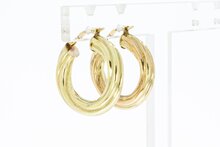 Geprofileerde 14 Karaat gouden Creolen - 24 mm