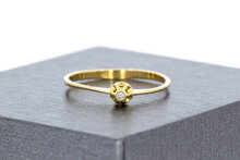 Diamant Solitairring 14 karaat goud - 16,3 mm