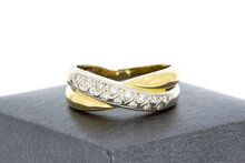18 Karaat gouden Crossover ring met Diamant - 19,8 mm