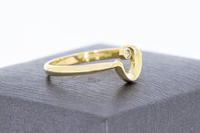 14 Karaat gouden Halve Maan ring met Diamant - 18 mm