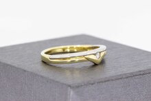 14 Karaat gouden Solitair ring met Diamant  - 17,5 mm