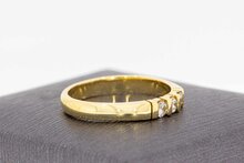 14 Karaat gouden Rij ring met Diamant - 17,5 mm