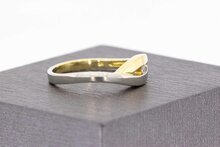 14 Karaat bicolor gouden ring met Diamant - 17,9 mm