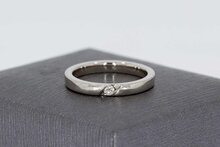 14 Karaat witgouden Solitair ring gezet met Diamant - 16,1 mm