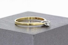 14 karaat gouden Solitaire diamant ring - 18,5 mm