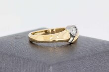 14 karaat gouden Solitaire diamant ring - 17,6 mm