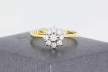 14 Karaat gouden Rozet diamant ring - 19,8 mm