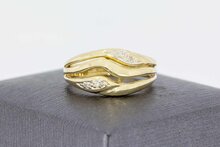 14 Karaat gouden diamant Bandring - 18,3 mm