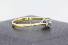 14 Karaat gouden Rozet diamant ring - 18,2 mm