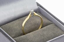 14 Karaat gouden Solitaire diamant ring - 16,6 mm
