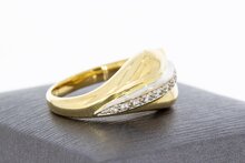 18 Karaat bicolor gouden Ring gezet met Diamant - 18 mm