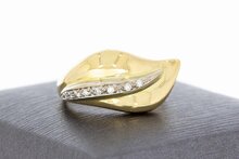 18 Karaat bicolor gouden Ring gezet met Diamant - 18 mm