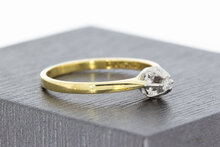 14 Karaat gouden Solitair ring gezet met Diamant- 16,9 mm