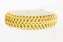 Gevlochten 18 karaat gouden armband - 16,4 cm