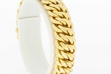 Gevlochten 18 Karaat brede gouden armband - 16,9 cm