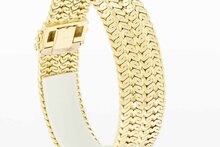 Brede Gourmet armband 14 Karaat goud - 19,9 cm