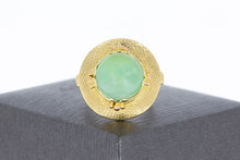 14 Karaat gouden Vintage Jade ring - 17,3 mm