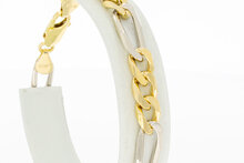 18 Karaat bicolor gouden Figaro armband - 20,6 cm