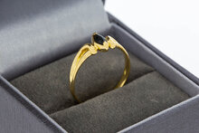 Saffier ring 18 karaat goud - 17,8 mm